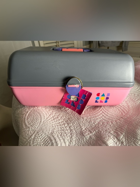Caboodles Handbags - Vintage 80s 90s Caboodles 2630 Pink Gray Purple Makeup Case Kmart Tag